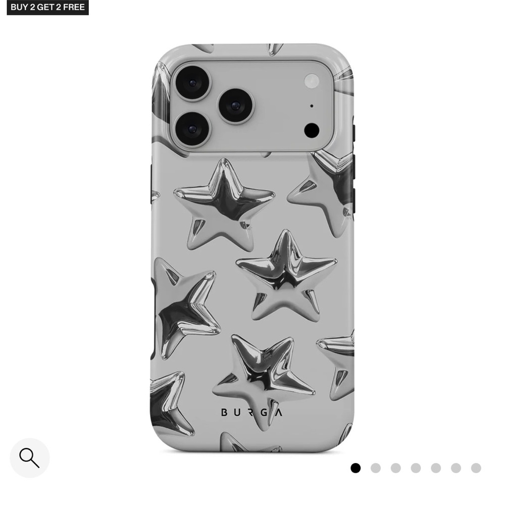Silver Star Pattern Phone Case Pro Max
